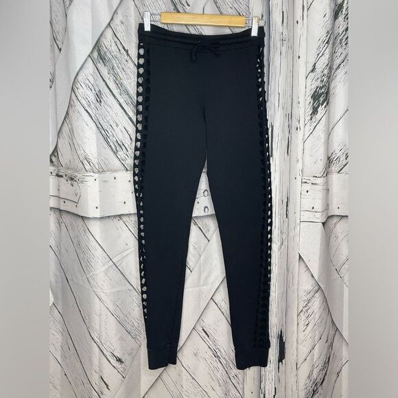 Michael Lauren Sweat Pants Cutout Sides Black S - Picture 1 of 8
